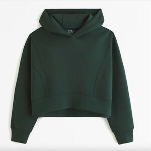 Abercrombie YPB neoKNIT Wedge Popover Hoodie - dark emerald green, size S